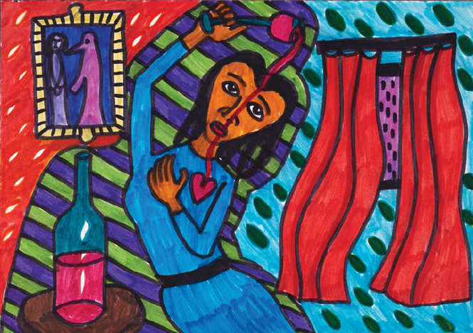 Abb. 2: Adelheid Duvanel, Zeichnung vom 28.9.1985 (Nachlass Maja Beutler, SLA-Beutler-D-6-a-40)