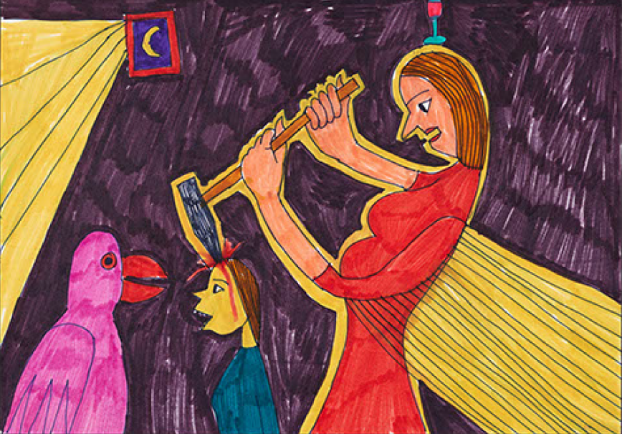 Abb. 3: Adelheid Duvanel, Zeichnung vom 15.2.1989 (Nachlass Maja Beutler, SLA-Beutler-D-6-a/59)